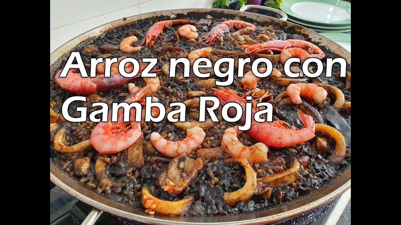 Arroz Negro con Gamba Roja y fumet de pescado de roca - VIPChef