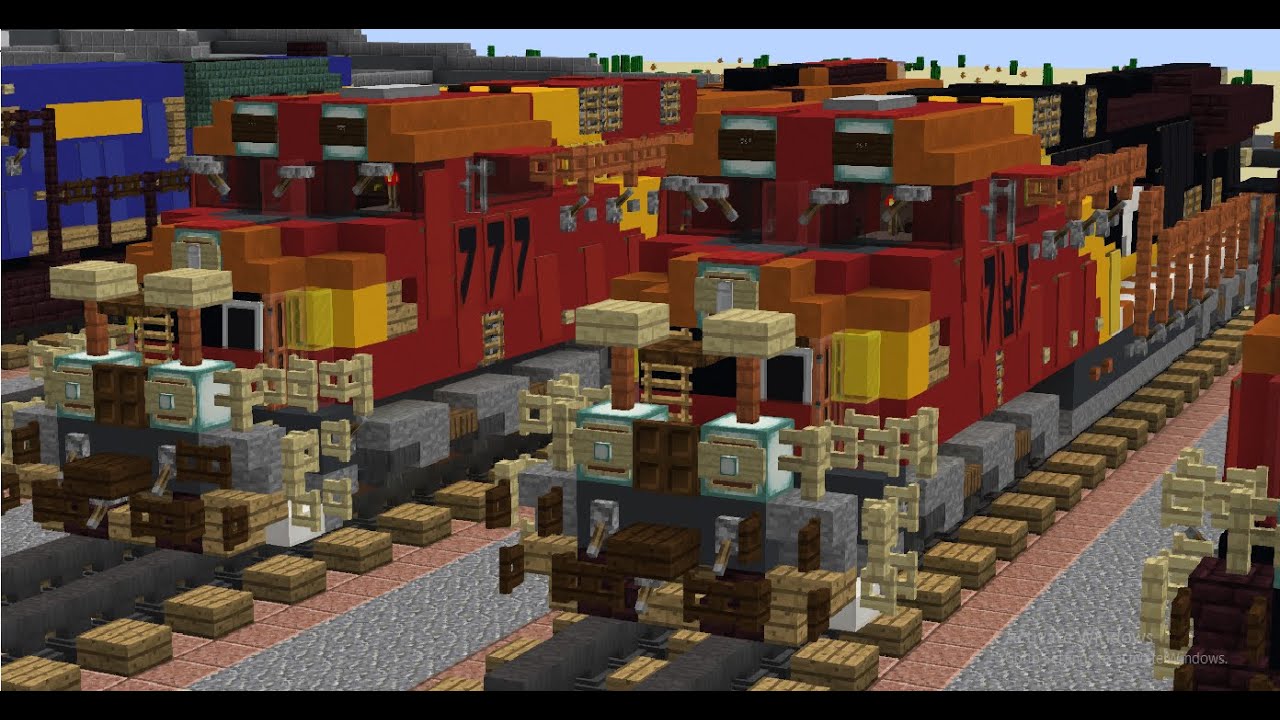minecraft AWVR 777 & 767 unstoppable AC4400CW locomotives tutorial
