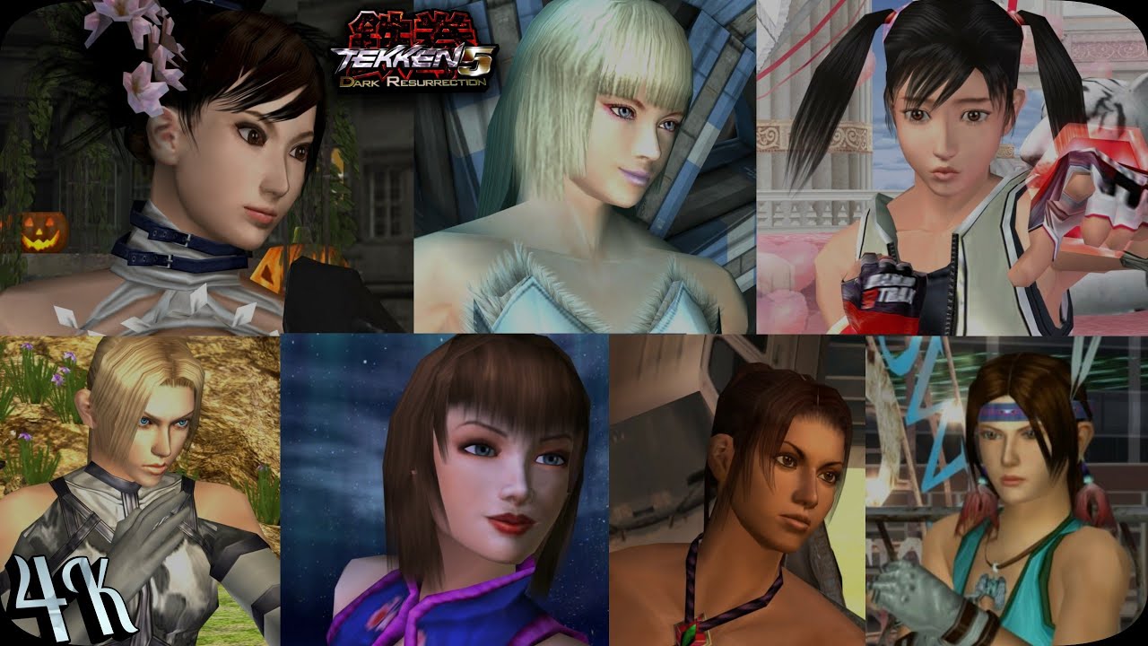 Tekken 5 Dark Resurrection(PSP) | Female Characters | Ultra Hard Team Battle 4K 60FPS.