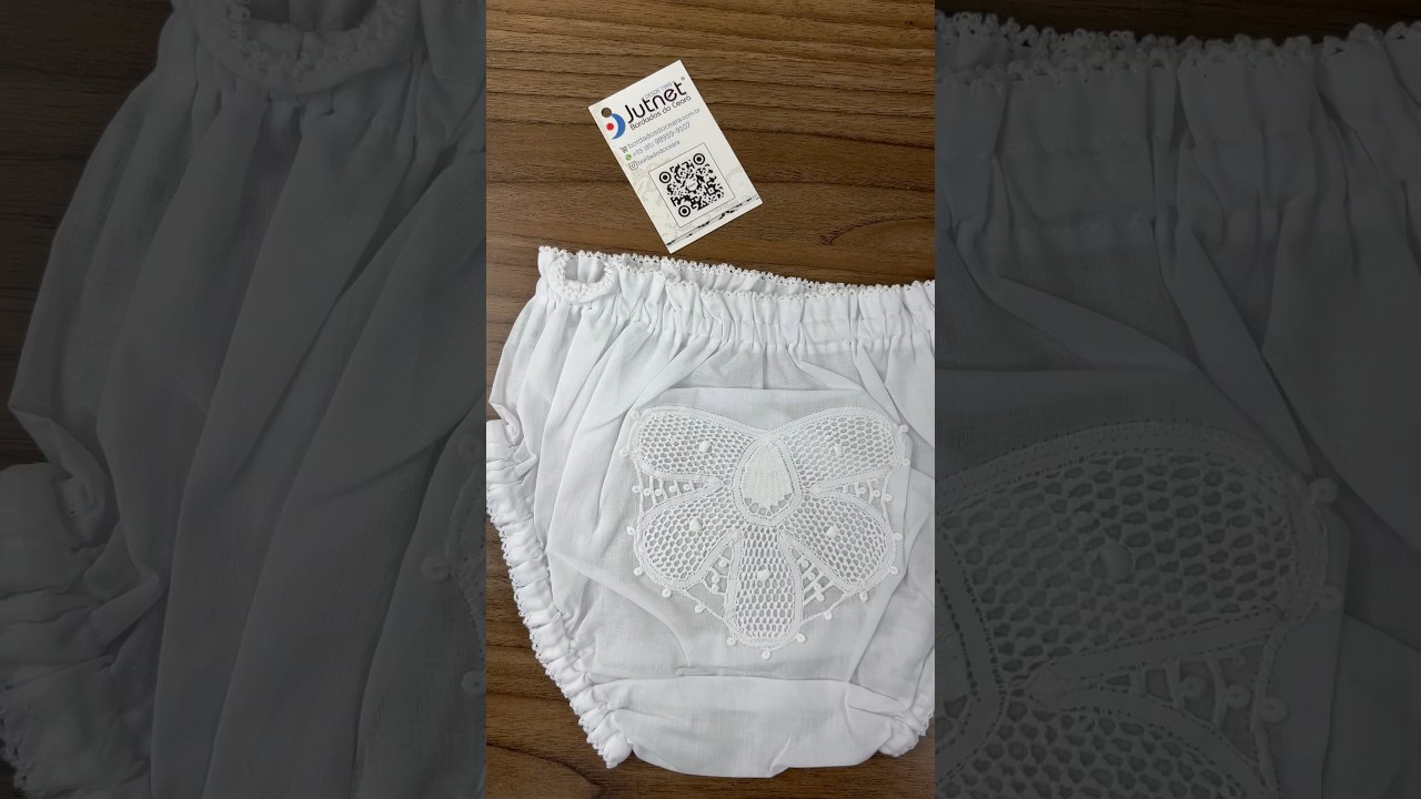 Calcinha Infantil 100% Algodão Renda Renascença 
