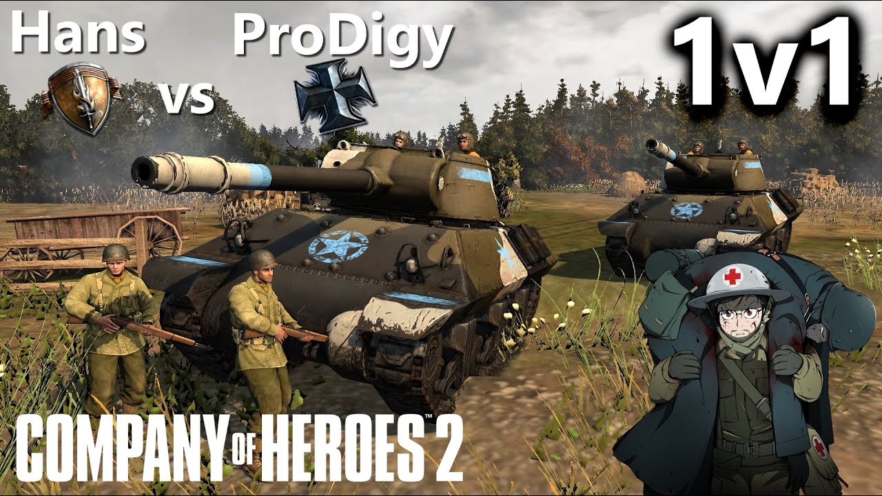CoH2: 1v1 Hans(US) vs ProDigyIgi(OKW) (Company of Heroes 2)