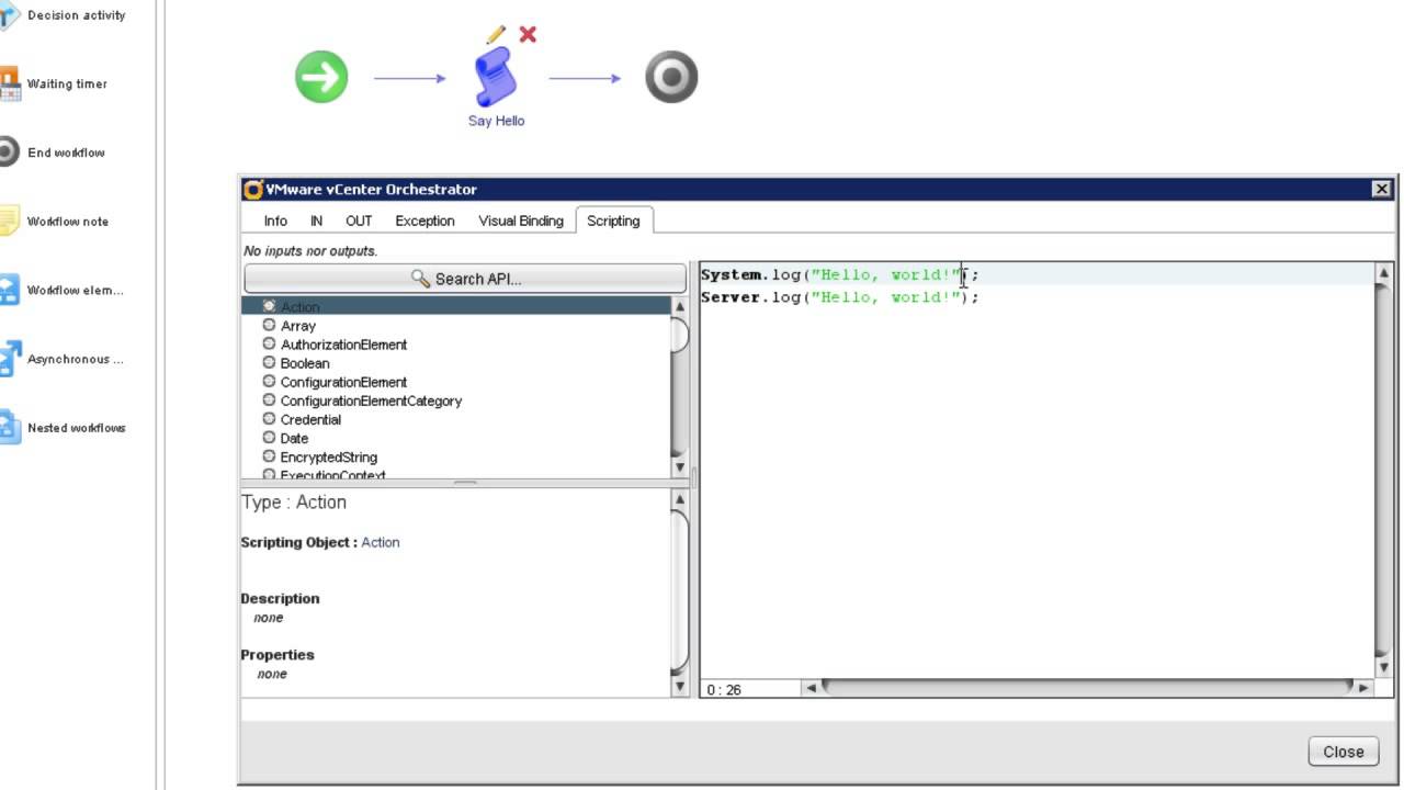 vCenter Orchestrator: Creating a Simple Workflow