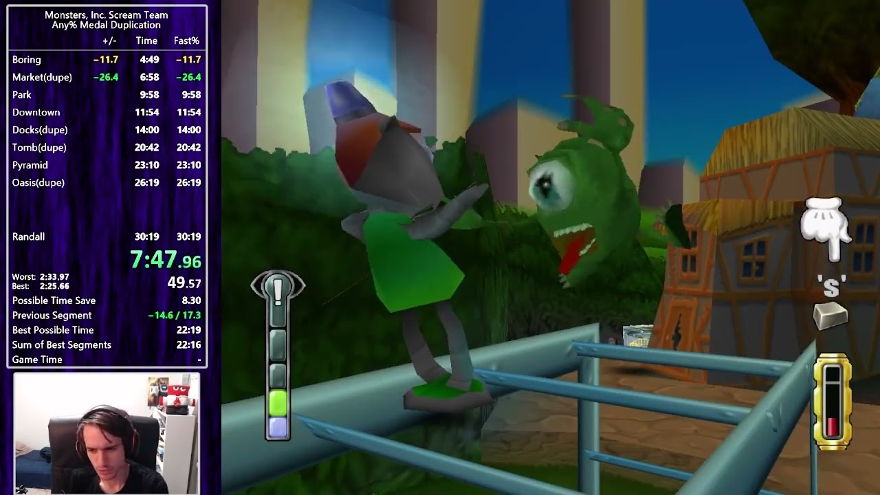Monsters Inc Scream Team Medal Duping Speedrun in 22:48