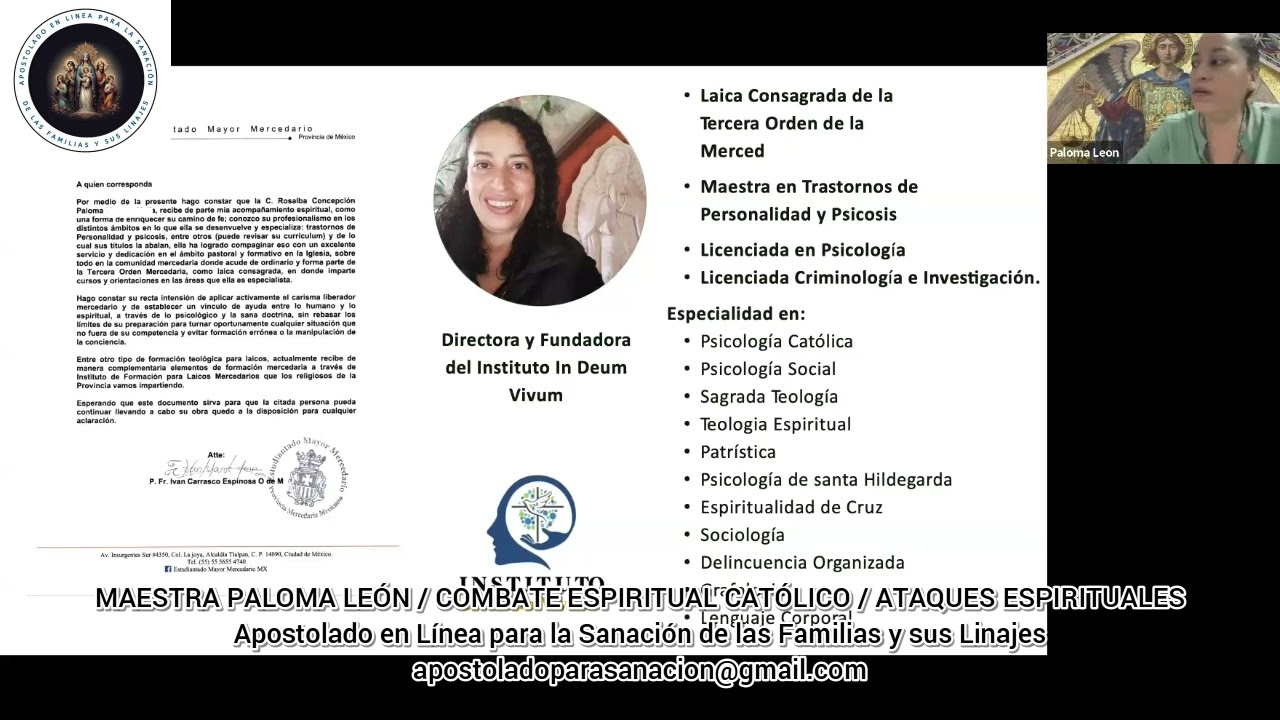 Maestra Paloma León -Combate Espiritual Católico / Ataques Espirituales Parte 1