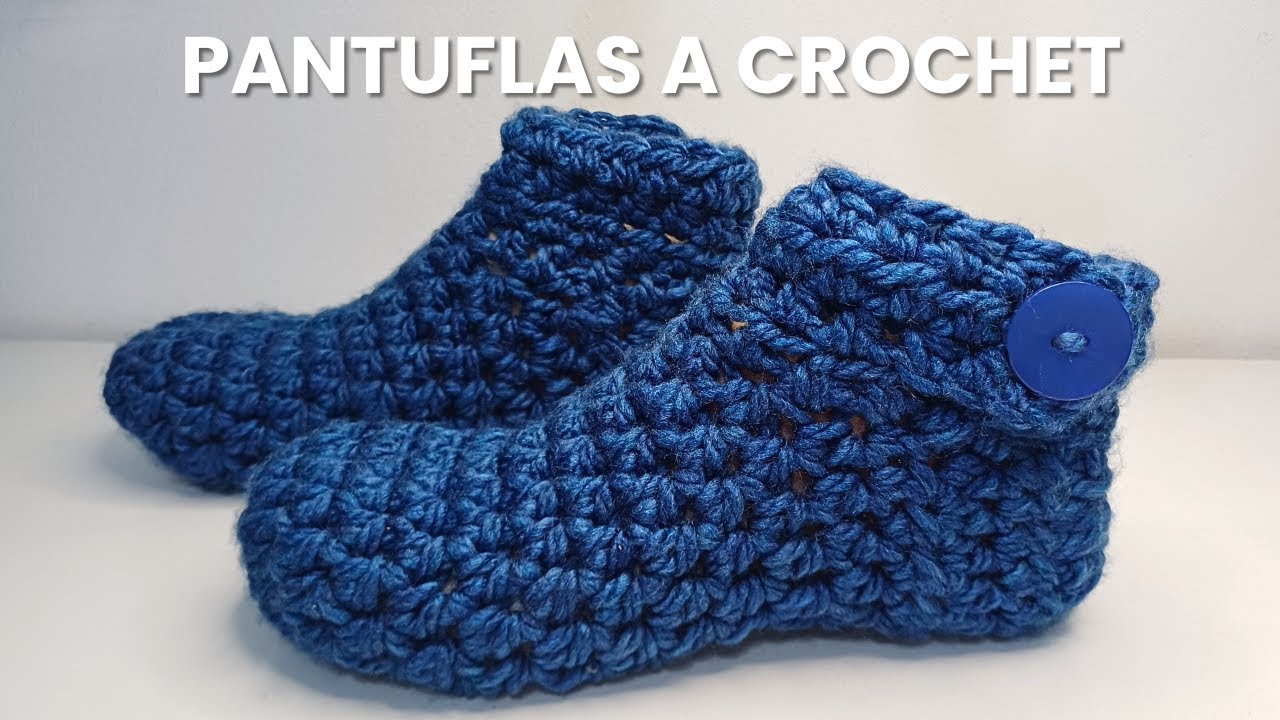 Pantuflas a crochet para adulto - Fáciles y abrigadas