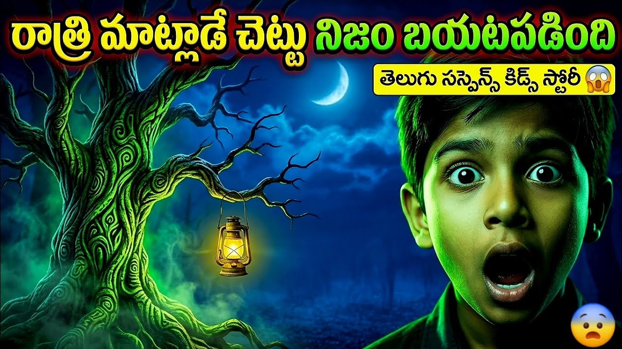 “రాత్రి మాట్లాడే చెట్టు నిజం బయటపడింది 😱 | Telugu Suspense Kids Story”