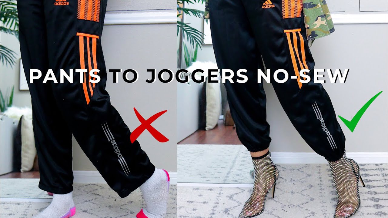 Turn Pants To Joggers No-Sew + Styling | Way Too Easy!