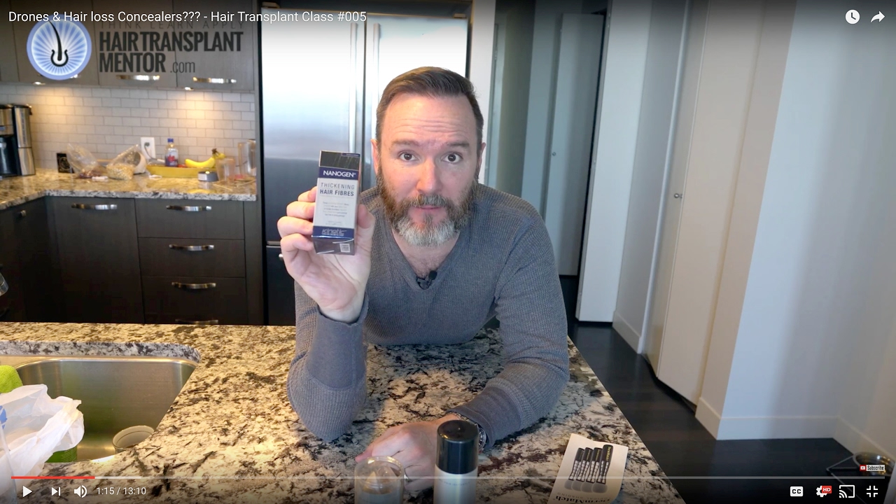 Hair loss Concealer Review Using A Drone- Hair Transplant Class #005