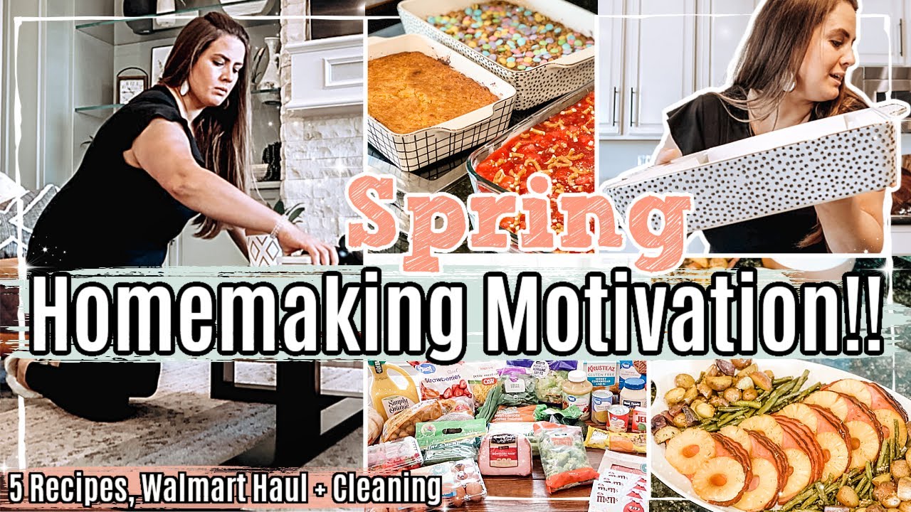 New!! HOMEMAKING + CLEAN WITH ME 2022 :: Walmart Grocery Haul, Speed Cleaning + Quick Easter Recipes