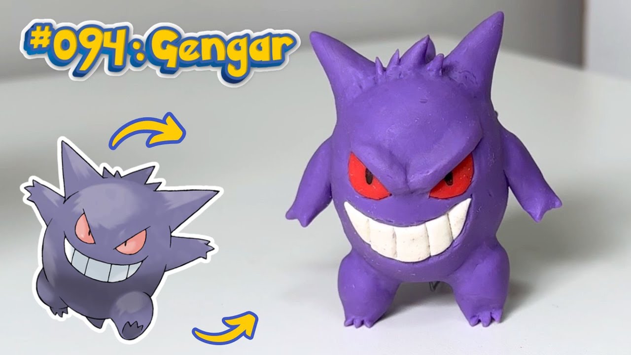 Покемон ГЕНГАР в Clay Art, бисквит (Pokemon Gengar Clay Art)