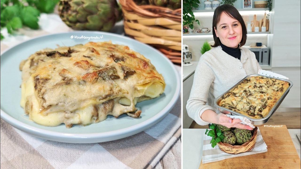 Lasagne ai carciofi, delicate e molto buone davvero!