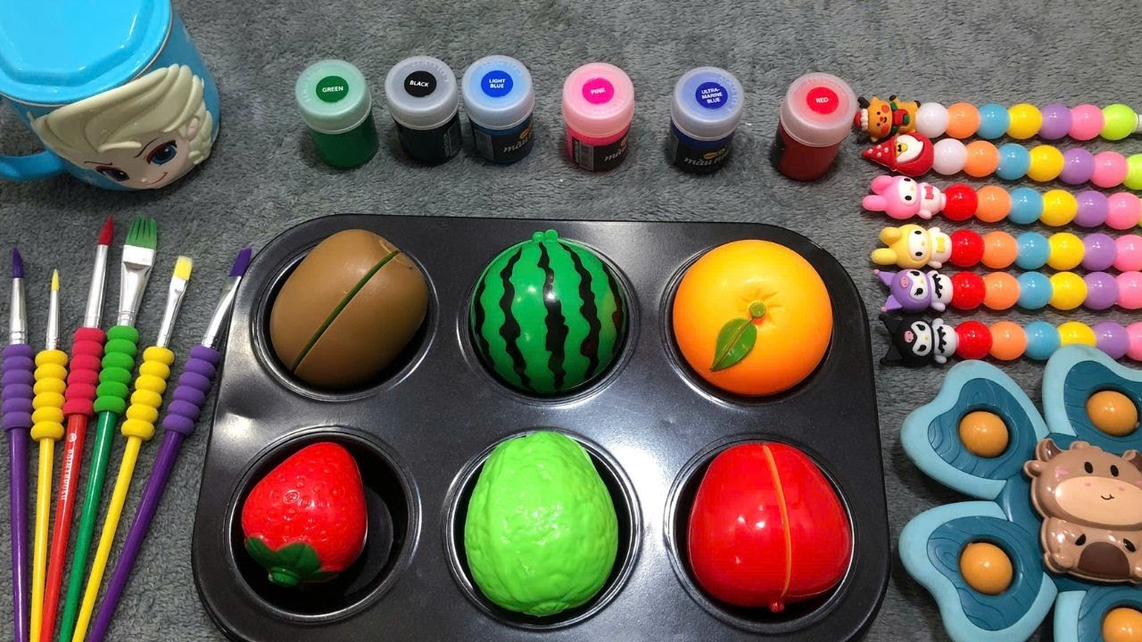 Satisfying Video | DIY How to Make Rainbow Fruits & Colors Toys from Clays with Disney princess ASMR