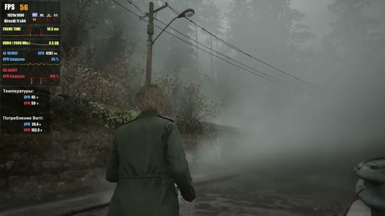 Silent Hill 2 Remake | i3 10105F | RX 580 | Minimum Settings | FSR 1.0 Quality | 1080p