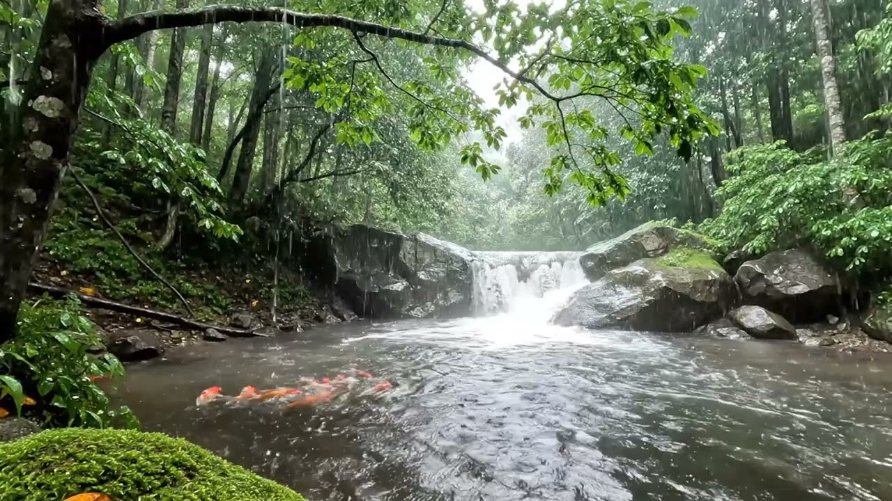Listen to the Calming Rain Sounds in a Peaceful Forest - Help you Relax, Deep Sleep, Study, ASMR