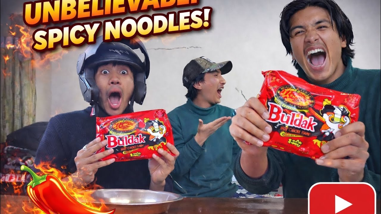 🌶️3X SPICY NOODLES CHALLENGE with friend 🔥|| WORLD' S HOTTEST NOODLES! 🥵