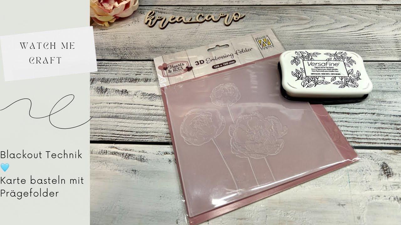 Kartenbasteln 🩵 Blackout Technik 🩵 neuer Embossing Folder trifft auf einen Pop of Colour 🩵 so easy 🎨