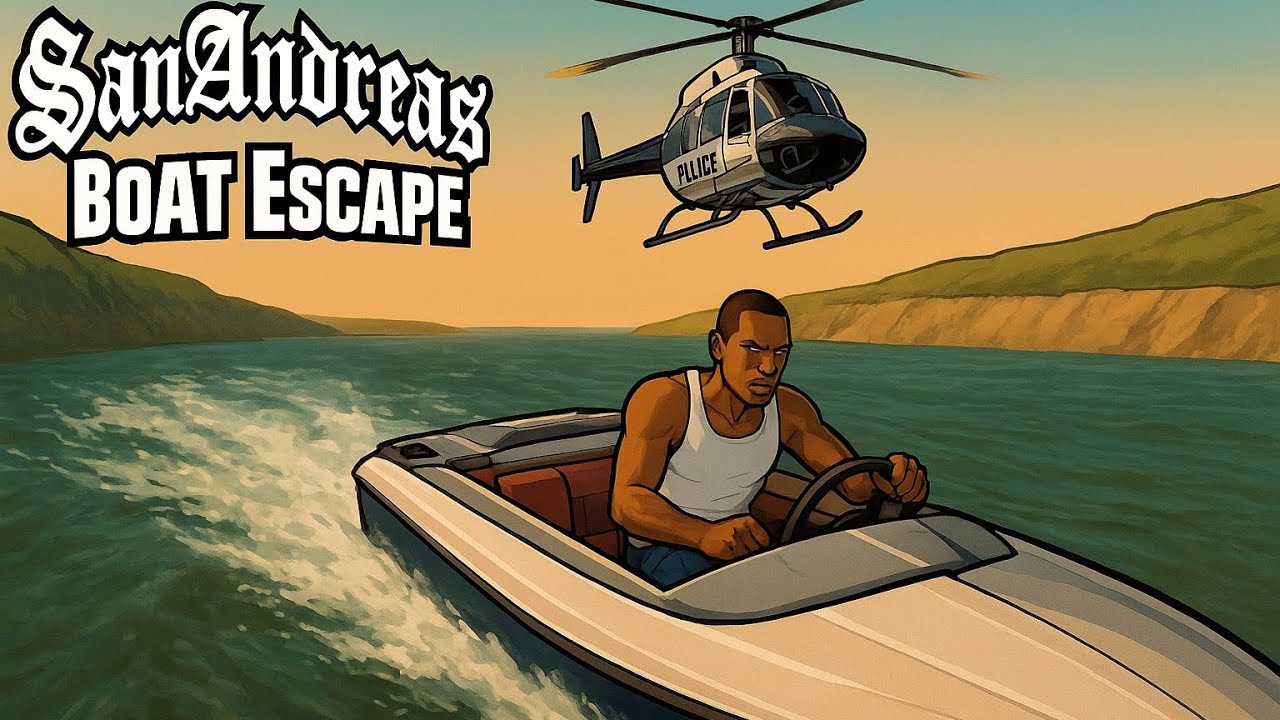 GTA San Andreas: Boat Escape Gone Wrong! Police Helicopter Attack 🚁🔥