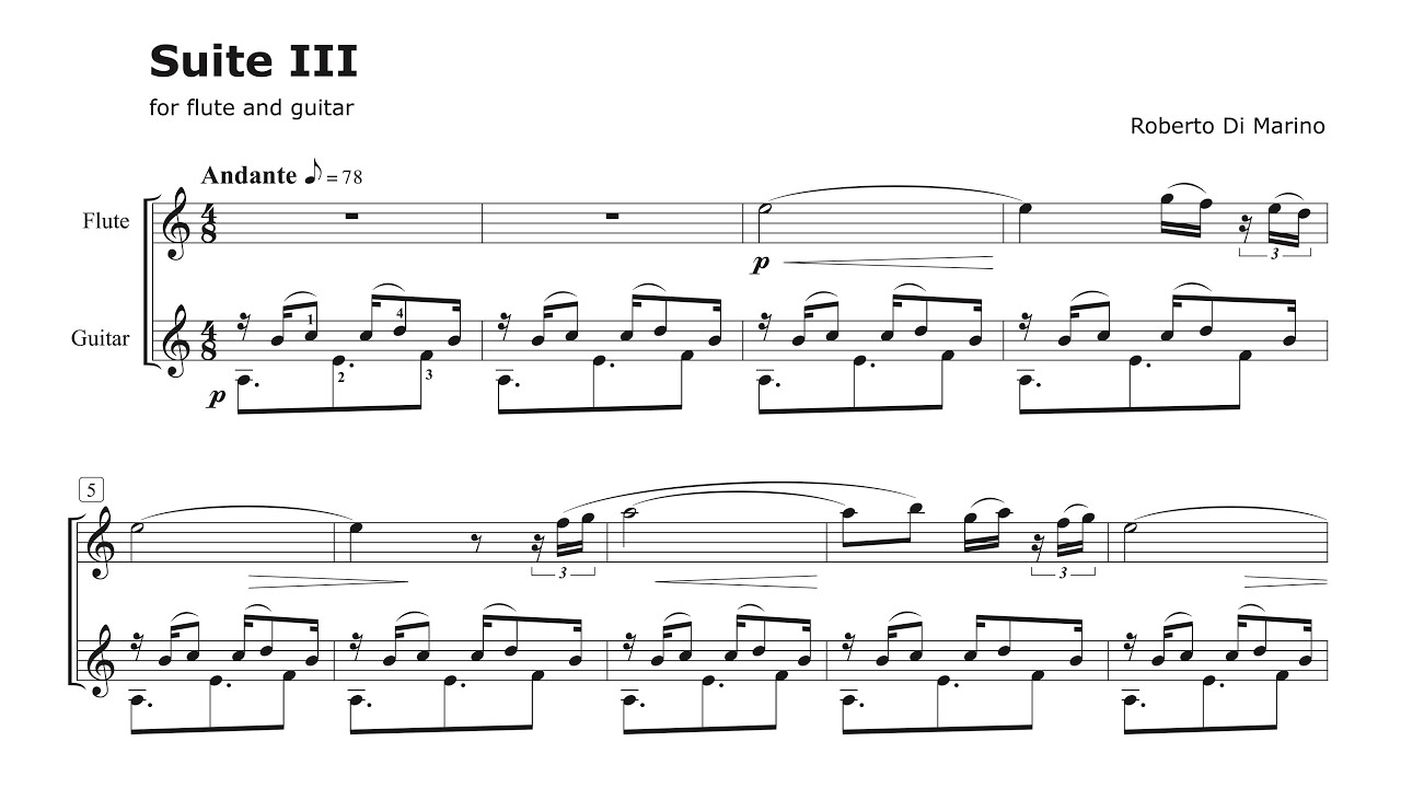 Roberto Di Marino - Suite III for Flute and Guitar - (1-4) Milonga
