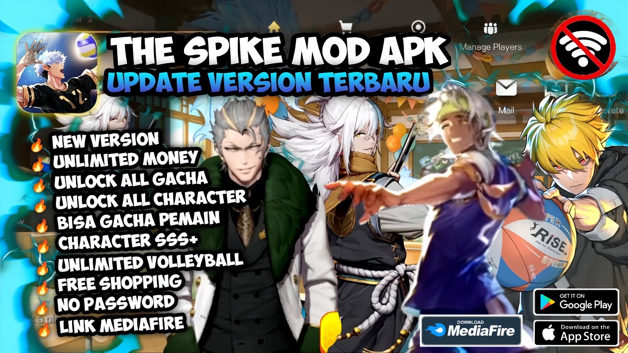 DOWNLOAD THE SPIKE CROSS MOD APK V.6.2.122 TERBARU 2025 UNLOCK ALL CHARACTER SSS