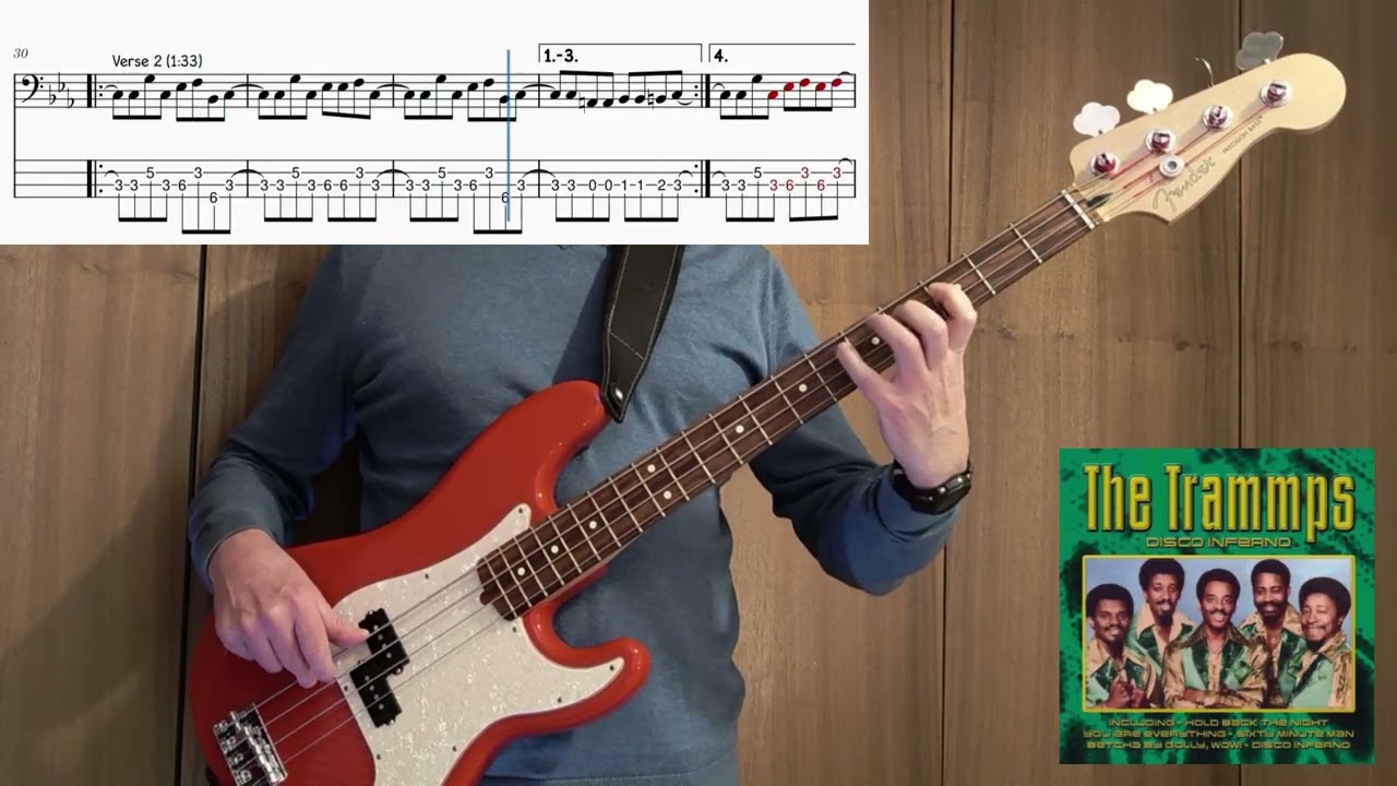 The Trammps - Disco Inferno | bass cover + tabs
