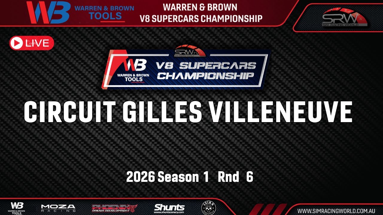 Iracing LIVE CIRCUIT GILLES VILLENEUVE   | Warren & Brown V8 Supercars Round 6