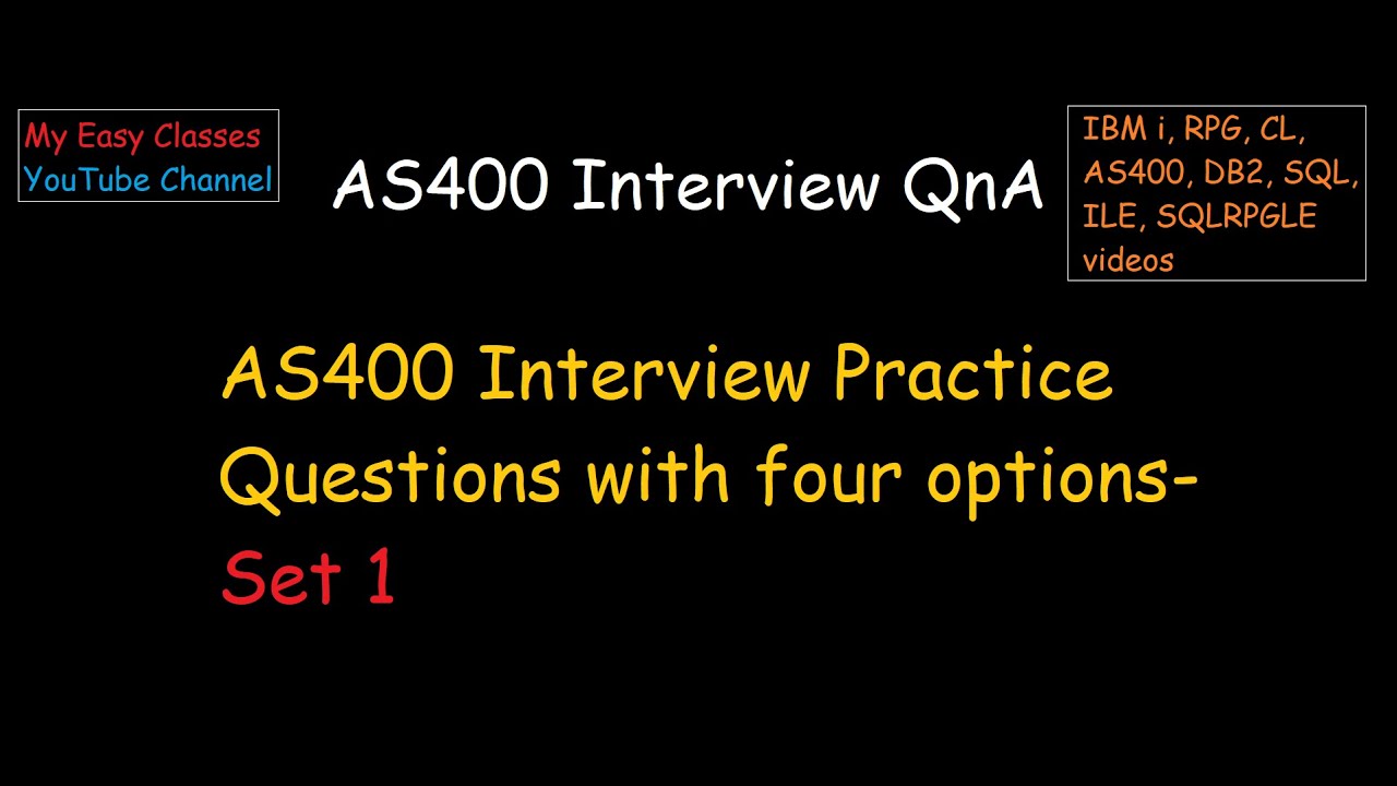 AS400 Interview Practice Questions with four options-Set 1