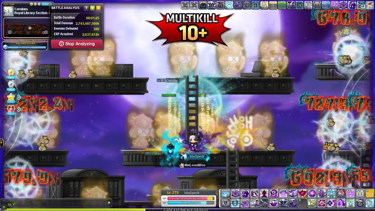 Nightwalker lazy farming 450m/hr - Maplestory Reboot ( NO CD HAT ) 16.8k RATES