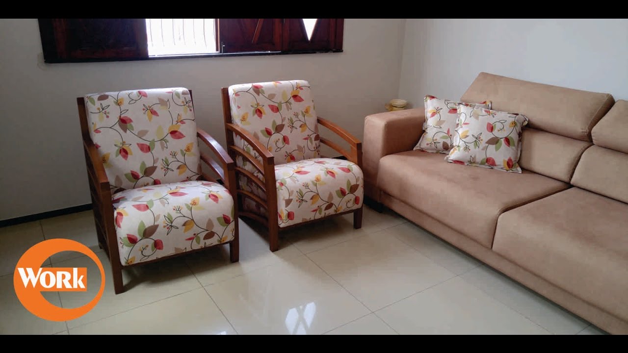 Como mudar tecido de uma poltrona/ Replacing the fabric of the chairs