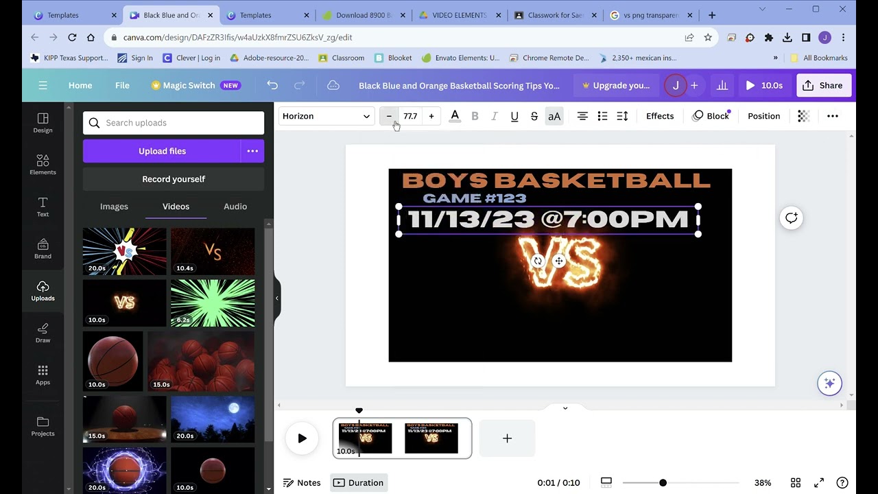 How to edit Canva Basketball video template