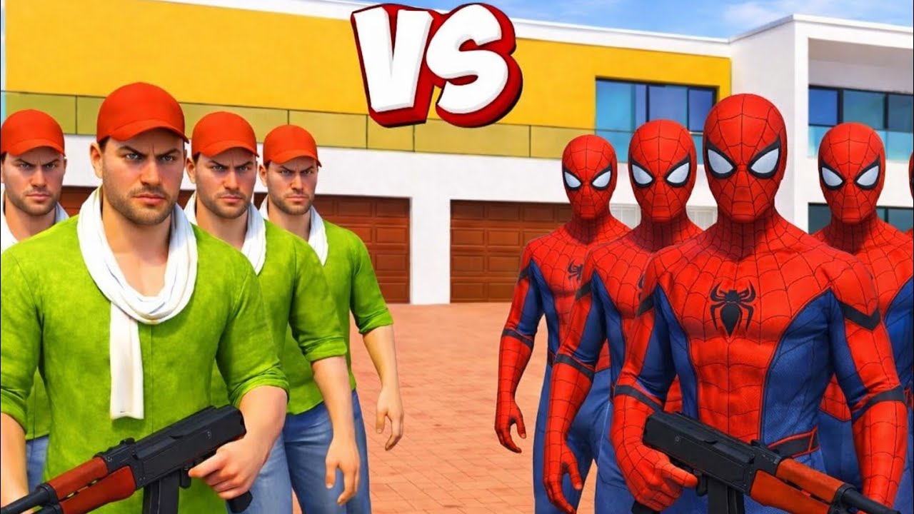 Jack Green Gang vs Spider-Man Gang Final War 😱 GTA Style Gang Battle | Indian Bike Driving 3D