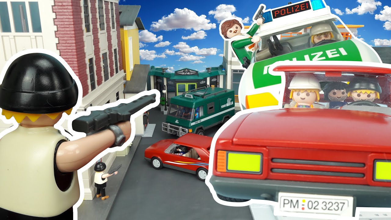 Überfall auf Geldtransporter - Action bei Verfolgungsjagd - Playmobil Polizei Film deutsch |Plegus