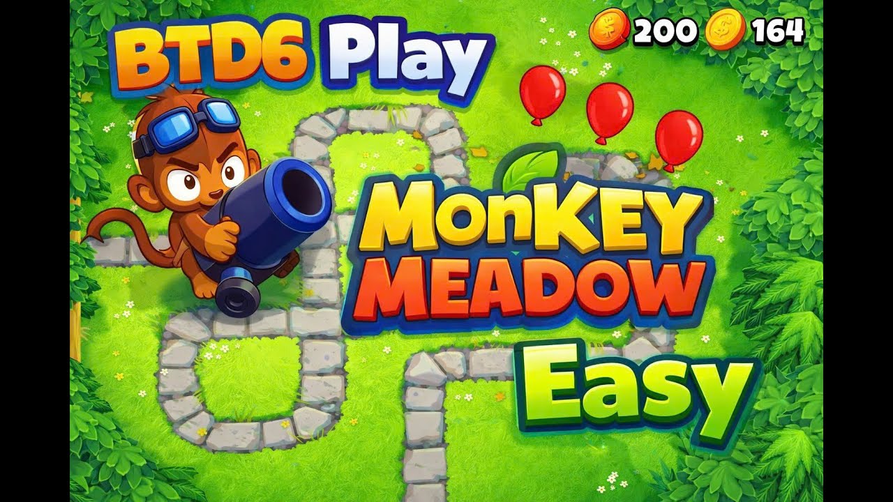 BTD6 Play | MonKey Meadow | Easy | Hefty Bloons