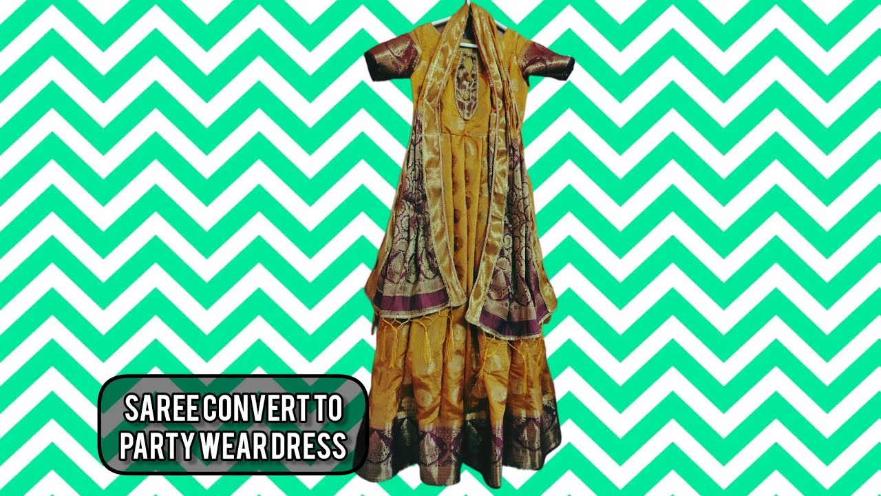 #Saree se anaarkali dress👗#vairal #partywear dress#yt 
