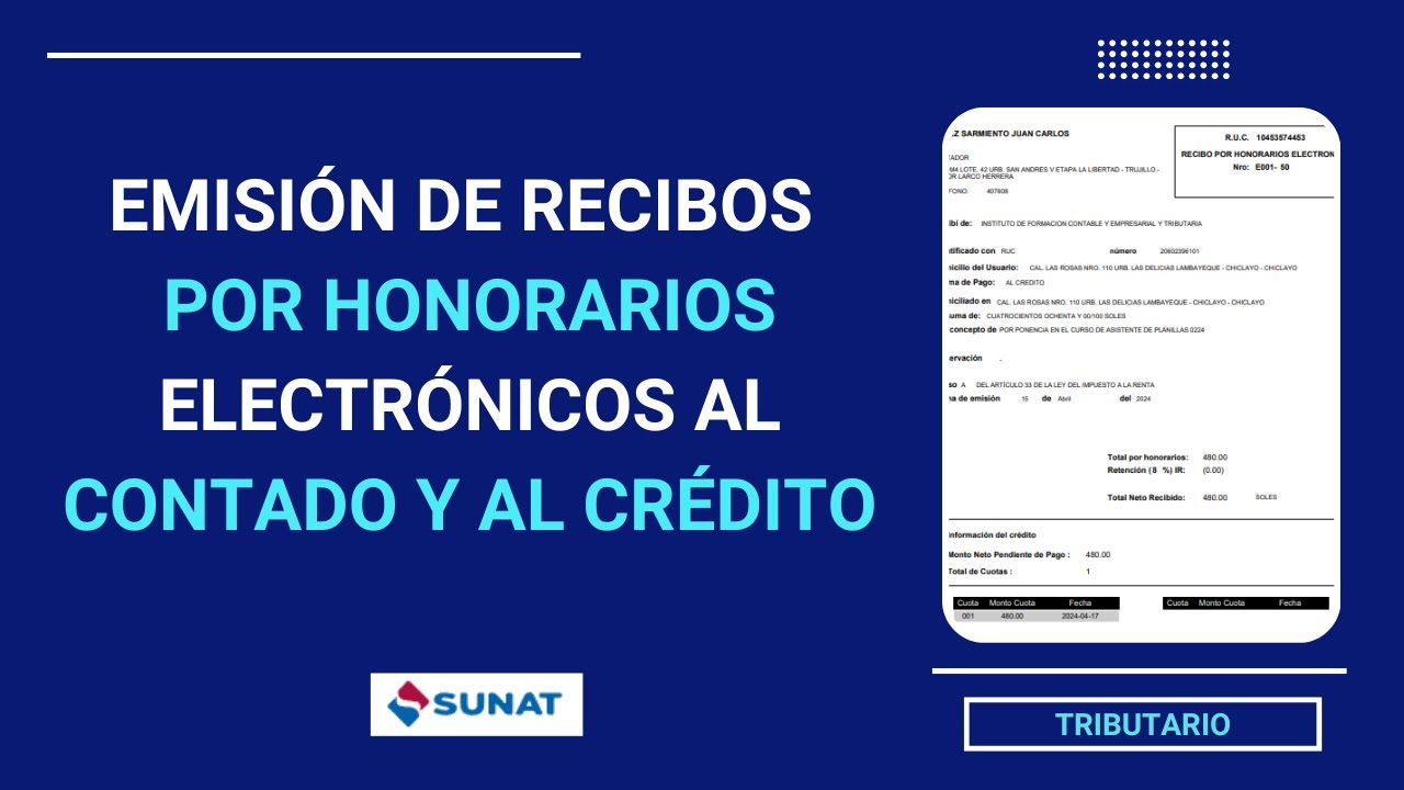 Cómo emitir recibos por honorarios electrónicos 2026 | SUNAT