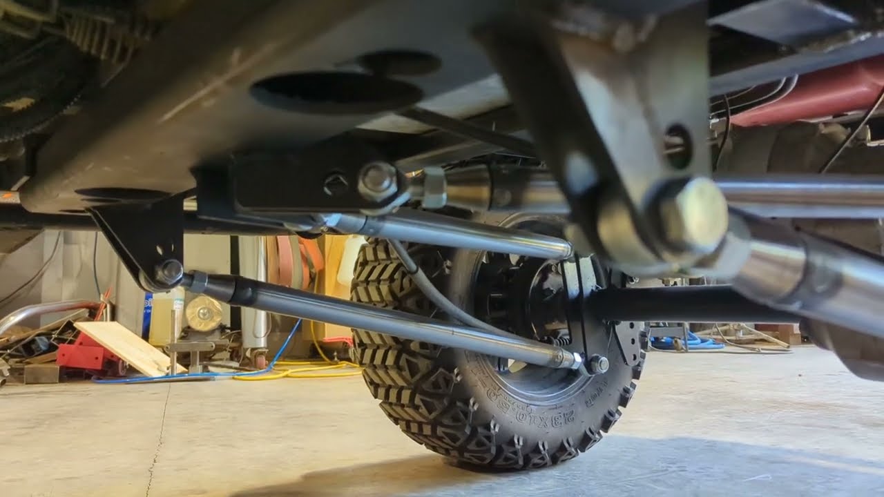 4 link triangulated off road suspension on a golf cart