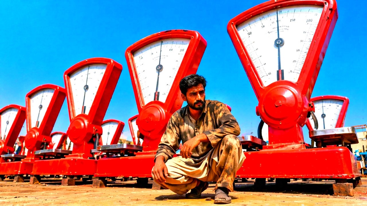 Производственный процесс в Пакистане - Пакистанский механик в мастерской собирает цифровые весы