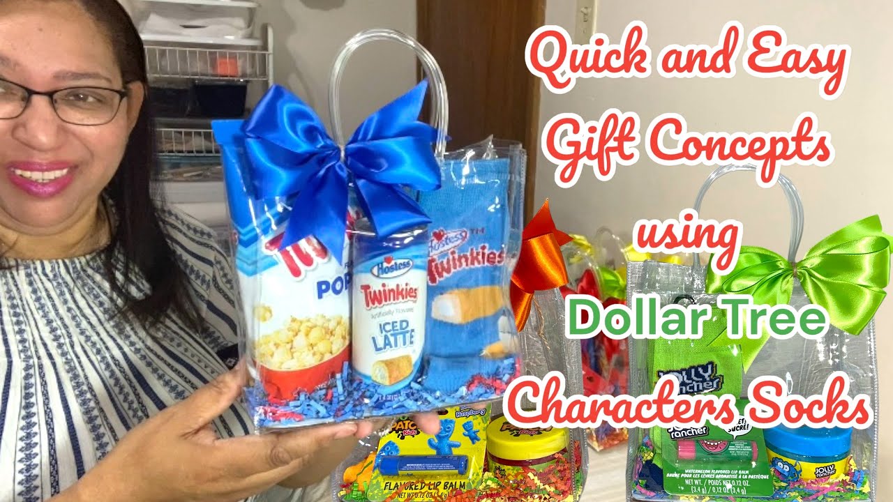 Quick and Easy Gift Concepts Using Dollar Tree Character Socks