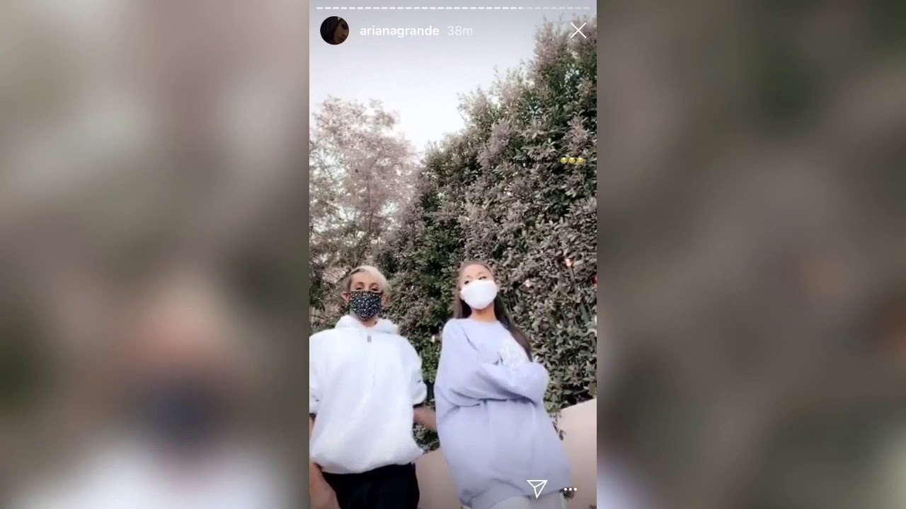 ariana grande dancing to rain on me with her family