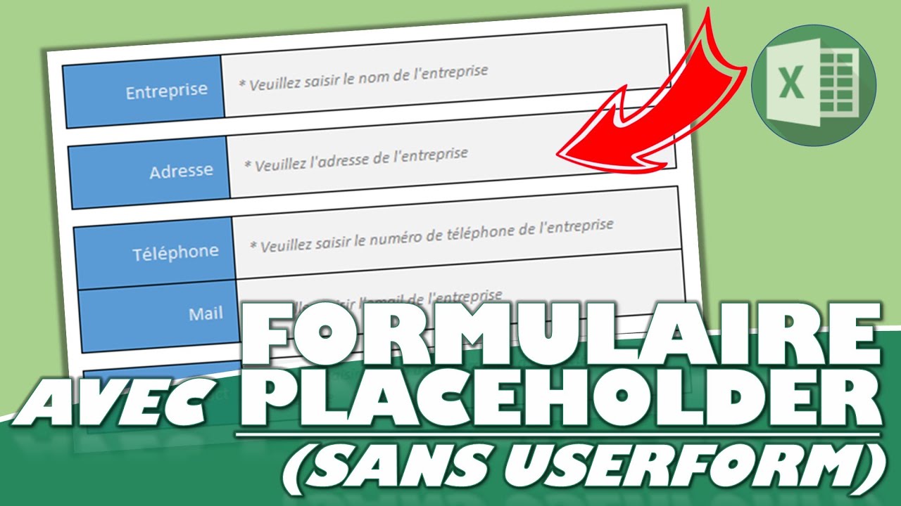 Comment ajouter des placeholders (valeur par défaut) dans un formulaire VBA sans Userform ?