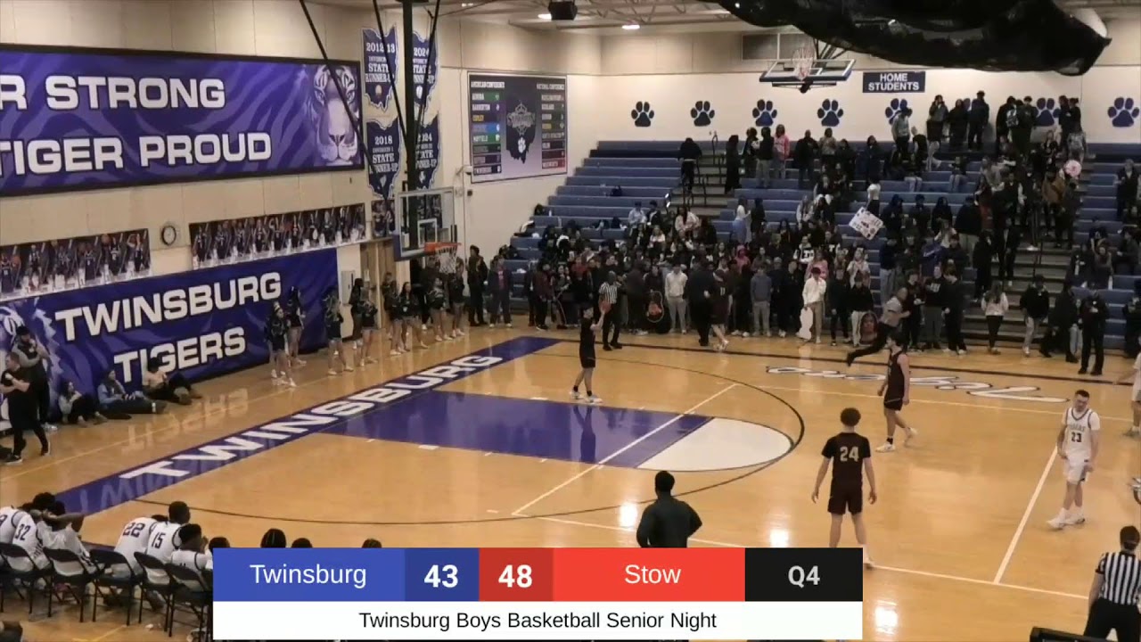 Twinsburg Varsity Boys Basketball Senior Night vs Stow