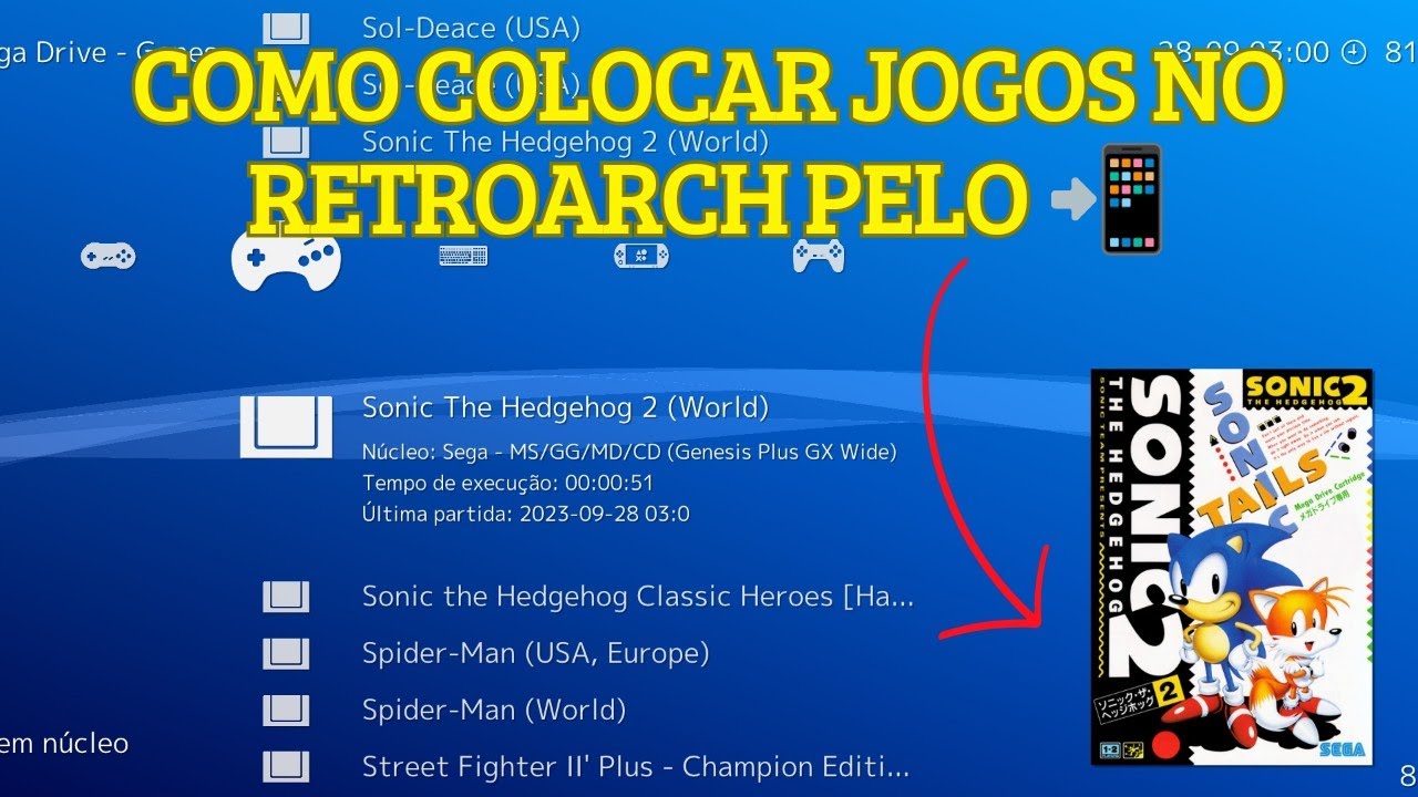 Como colocar jogos no Retroarch pelo celular  📲(Android) Atualizado 2023