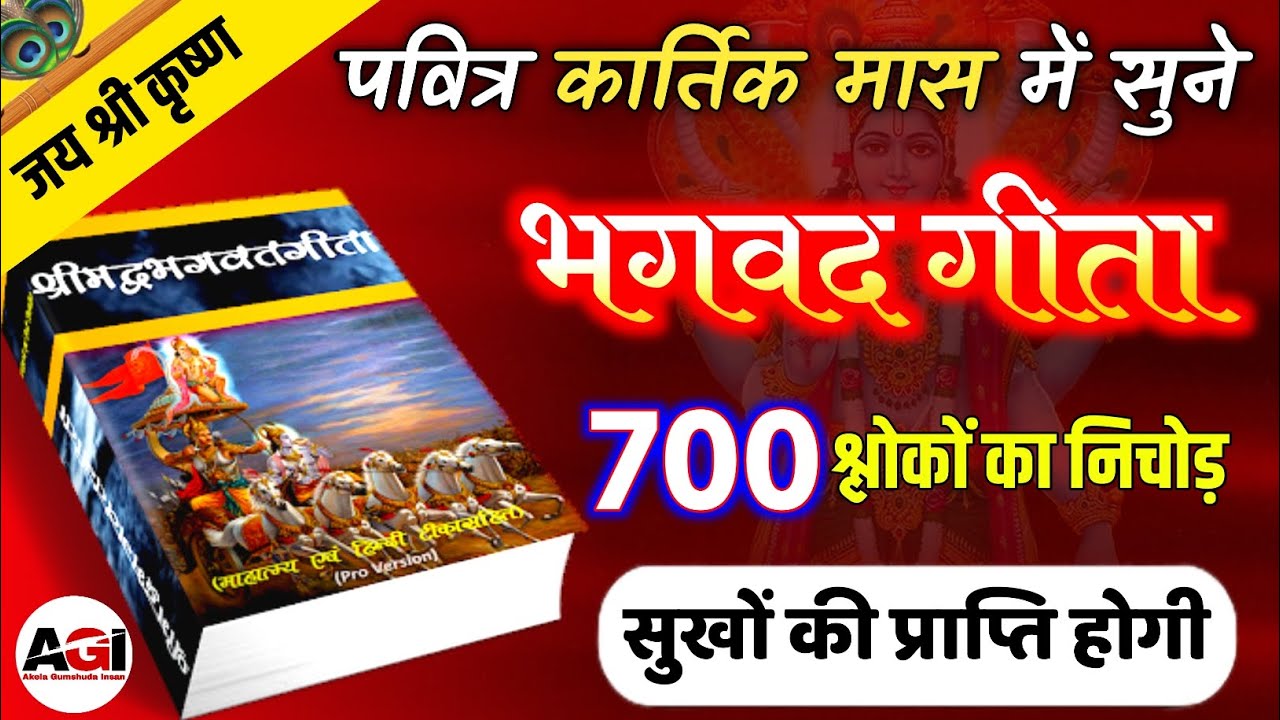 भगवद गीता सभी 700 श्लोकों का निचोड़ | Shrimad Bhagavad Geeta All 18 Chapters | कार्तिक मास में सुने 