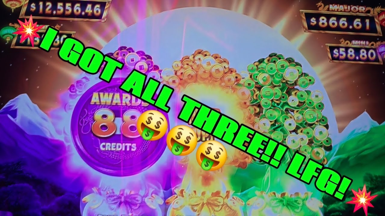 💥WOW?!!😲 I GOT ALL THREE BONUSES ON DRAGON TRIO $4.40 BET! LFG!!💥 #slot #bigwin #foxwoods #casino
