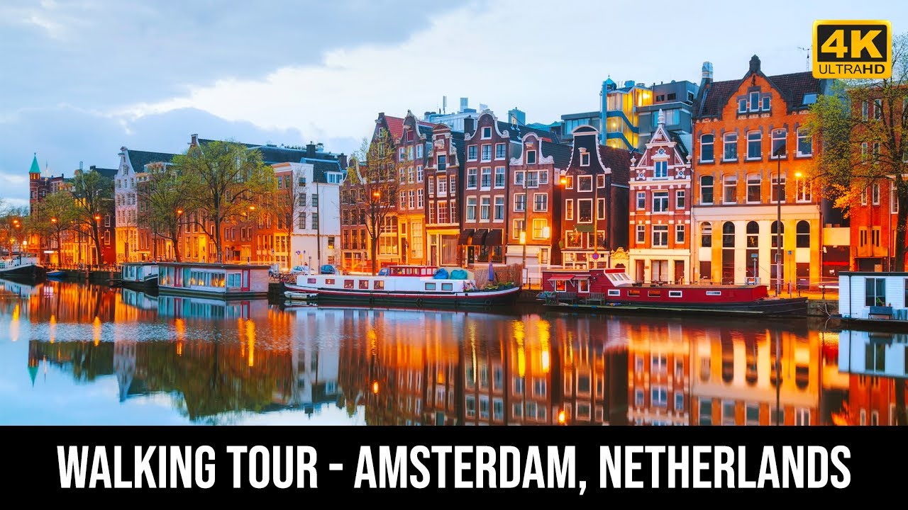 Amsterdam, Netherlands Walking Tour  - 4k Virtual Tour - city sounds- #walkingtour #travel
