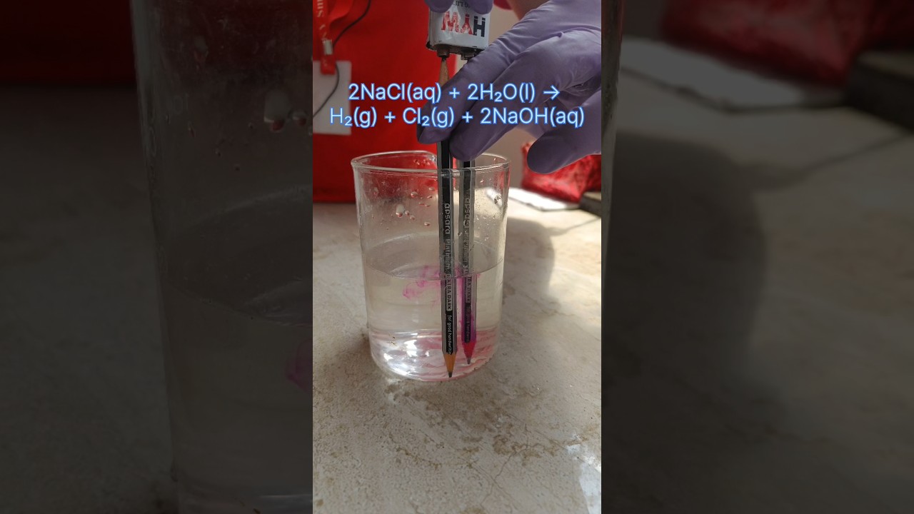 Electrolysis of NaCl Experiment | Chlor alkali Process | #chemistryexperiment #shorts #electrolysis