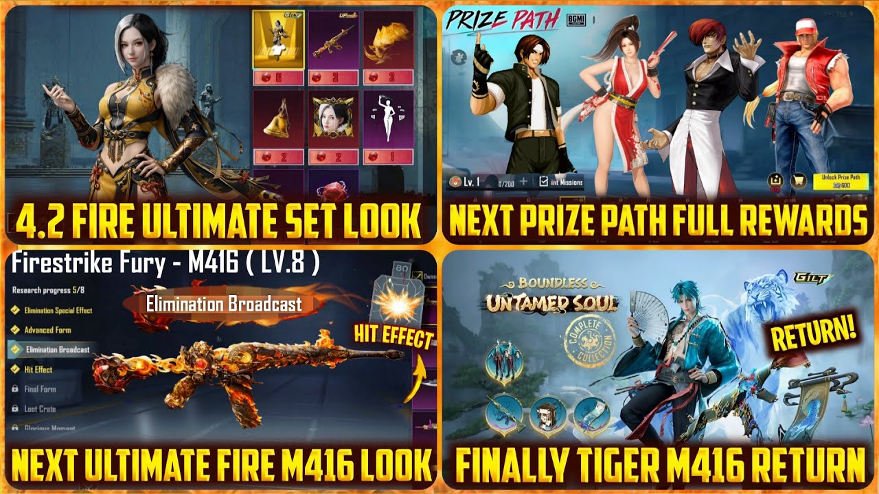 🛑 NEXT ULTIMATE SET 3D LOOKS | NEXT ULTIMATE FIRE M416 SKIN | NEXT PRIZE PATH REWARD & RELEASE DATE 