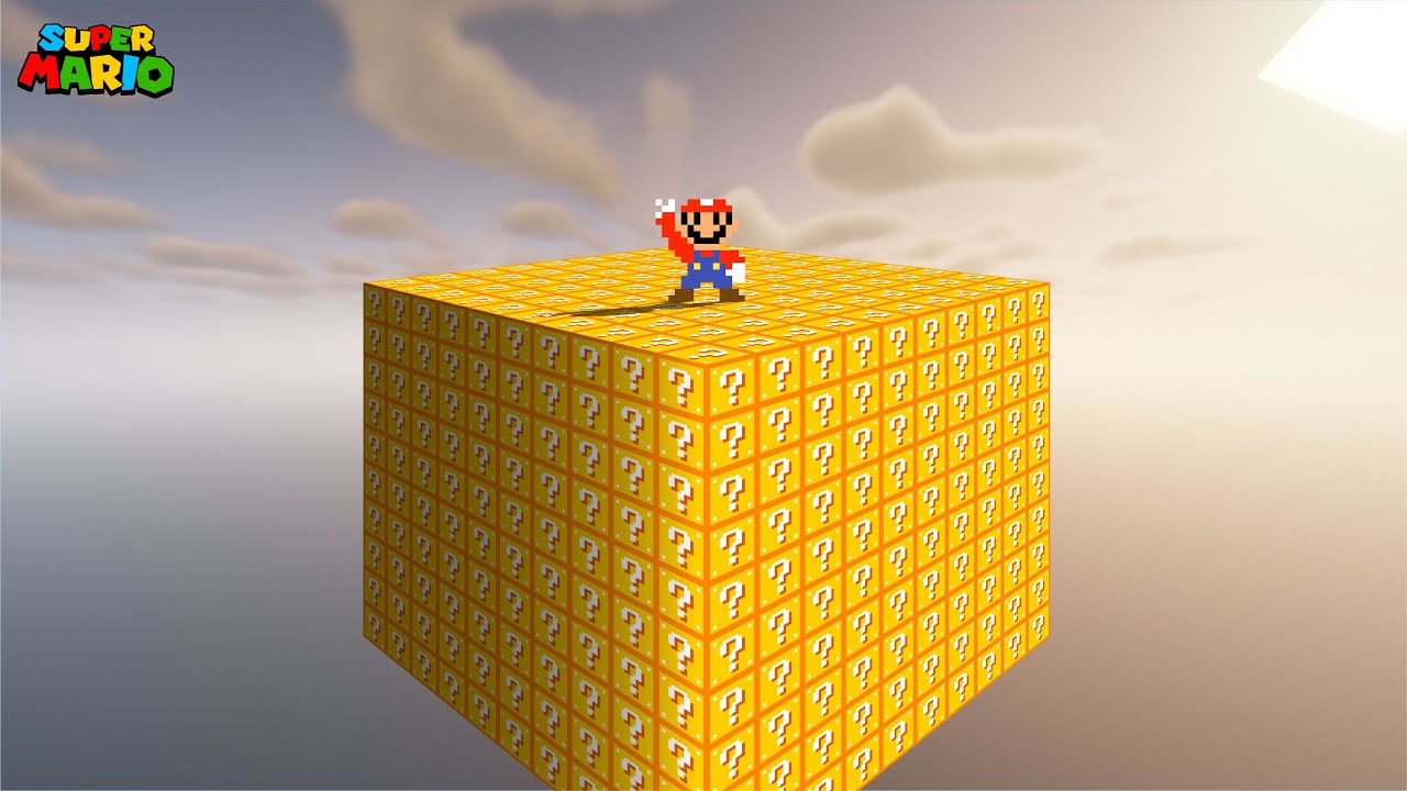 When Mario has 1,000,000 BIGGEST LUCKY BLOCKS in Super Mario Bros.?