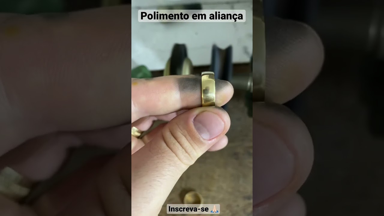 Polimento em joias! Alian&ccedil;a de ouro 18k. Crina e boina. #polimento #ouro18k #shorts #viral