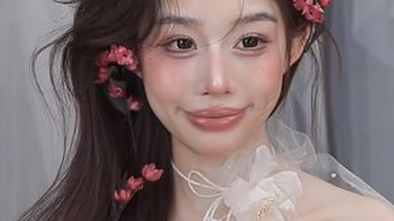 氛围感侧披发来啦！少女减龄感拿捏！ 这个发型真的好爱啊感觉特别的有氛围感而且老师讲解的通俗易懂弧形夹板的使用真的好方便每次都会感叹老师的技术！#抽丝造型 #鲜花新娘造型 #化妆师的工作...