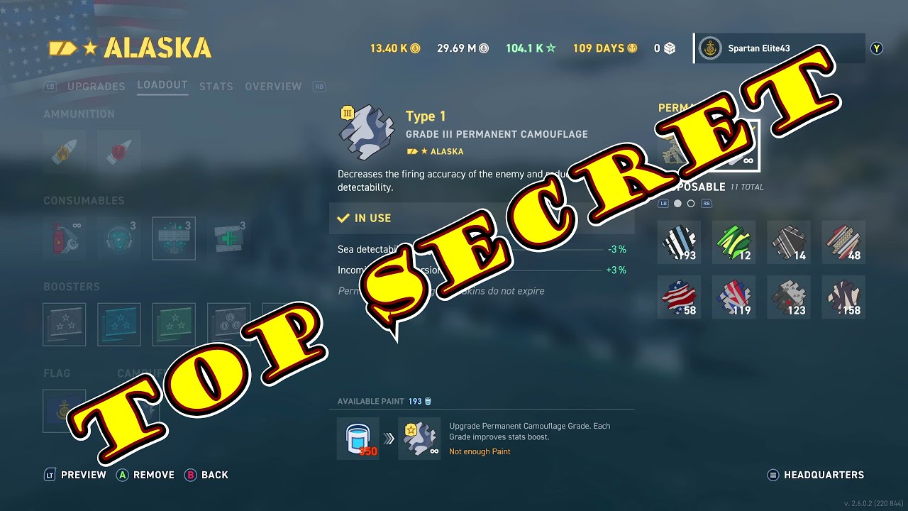 How to Create Permanent Camos in (World of Warships Legends Xbox One X) 4k